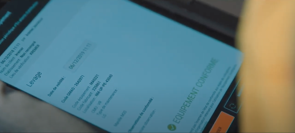 Tablette de contrôle préventif des équipements